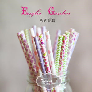 25pcs/lot New Paper Straws For Kids Birthday Wedding Decoration