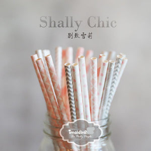 25pcs/lot New Paper Straws For Kids Birthday Wedding Decoration