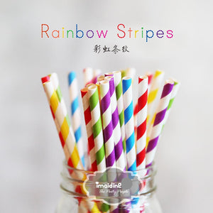 25pcs/lot New Paper Straws For Kids Birthday Wedding Decoration