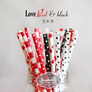 25pcs/lot New Paper Straws For Kids Birthday Wedding Decoration