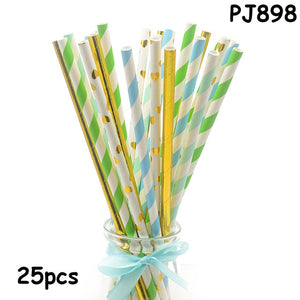 25pcs Paper Drinking Straws paper napkins Party  Paper Straws