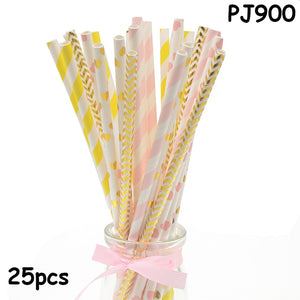 25pcs Paper Drinking Straws paper napkins Party  Paper Straws