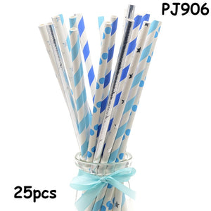 25pcs Paper Drinking Straws paper napkins Party  Paper Straws