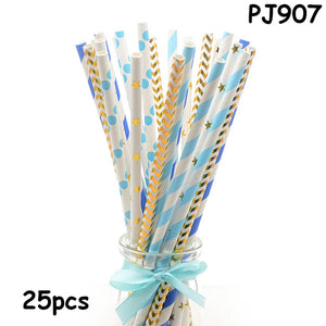 25pcs Paper Drinking Straws paper napkins Party  Paper Straws