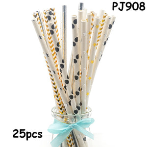 25pcs Paper Drinking Straws paper napkins Party  Paper Straws