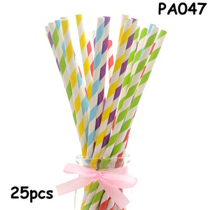 25pcs Paper Drinking Straws paper napkins Party  Paper Straws