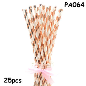 25pcs Paper Drinking Straws paper napkins Party  Paper Straws