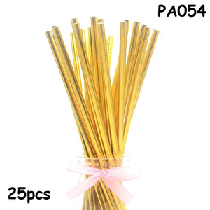 25pcs Paper Drinking Straws paper napkins Party  Paper Straws