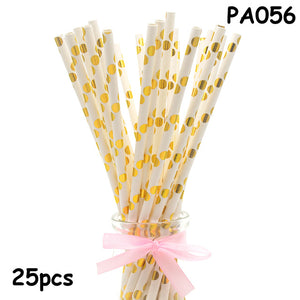 25pcs Paper Drinking Straws paper napkins Party  Paper Straws