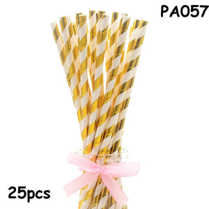 25pcs Paper Drinking Straws paper napkins Party  Paper Straws