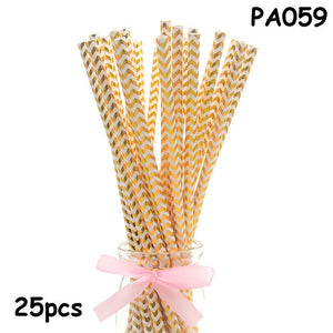 25pcs Paper Drinking Straws paper napkins Party  Paper Straws