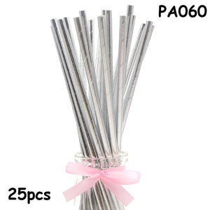 25pcs Paper Drinking Straws paper napkins Party  Paper Straws