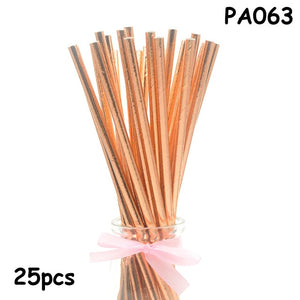 25pcs Paper Drinking Straws paper napkins Party  Paper Straws