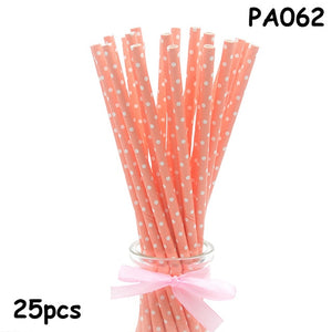 25pcs Paper Drinking Straws paper napkins Party  Paper Straws