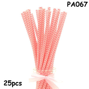 25pcs Paper Drinking Straws paper napkins Party  Paper Straws