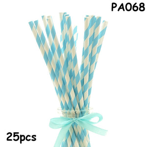 25pcs Paper Drinking Straws paper napkins Party  Paper Straws