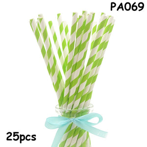 25pcs Paper Drinking Straws paper napkins Party  Paper Straws