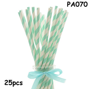 25pcs Paper Drinking Straws paper napkins Party  Paper Straws