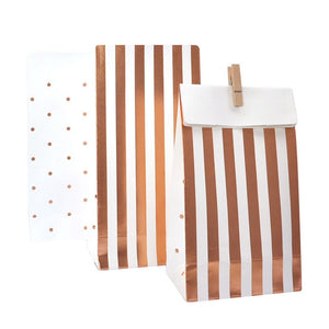 8Pcs Rose Gold Series Gilding Paper Straws/Cup/Plate/ Disposable Tableware Party Supplies